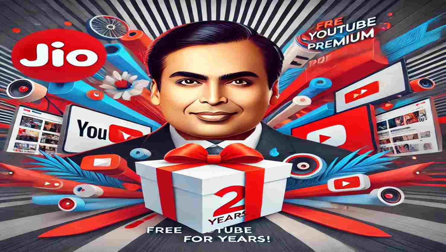 gift to jio users youtube premium free for 2 years